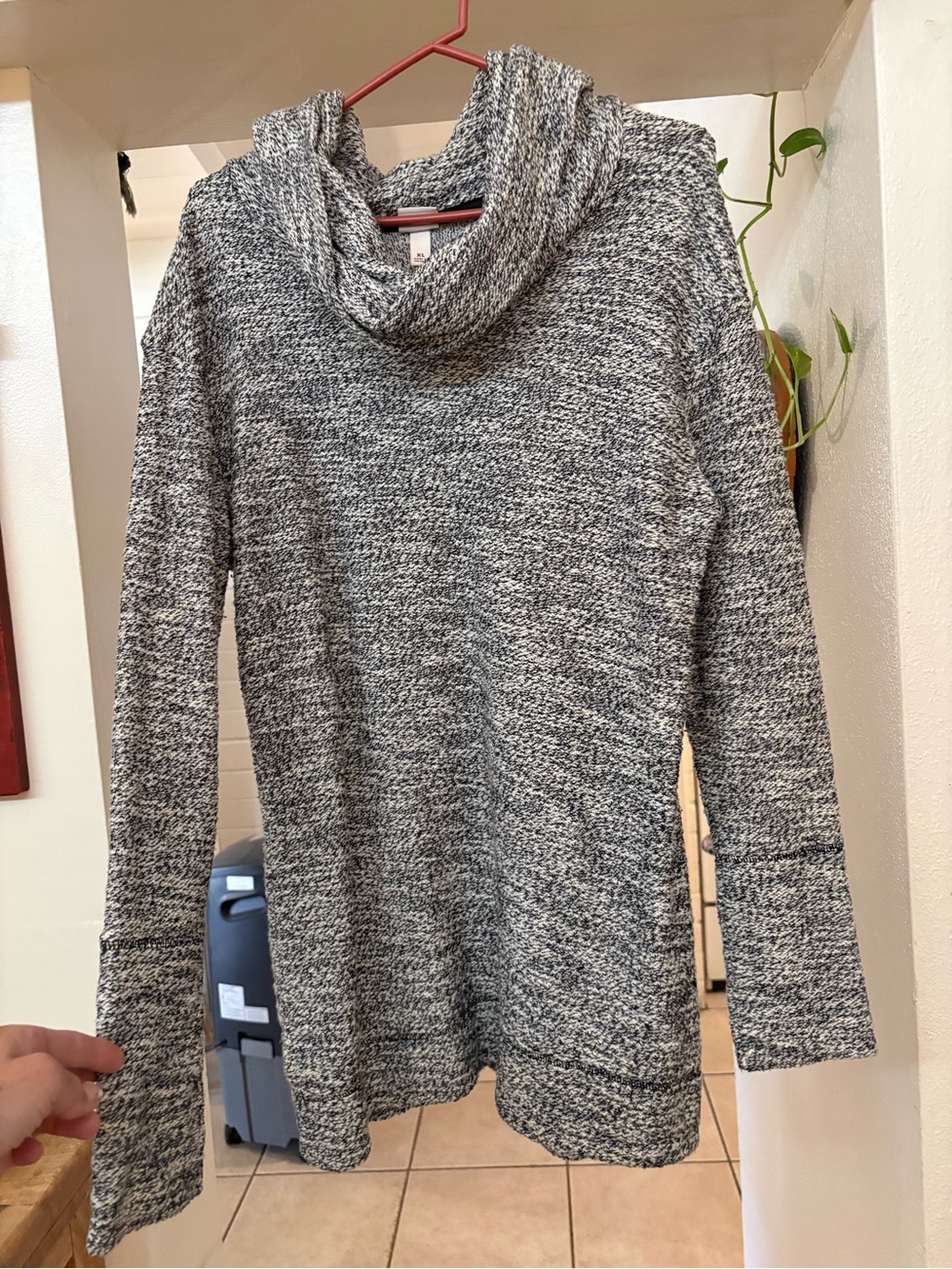Merona Black & White Marled Cowl Neck Sweater